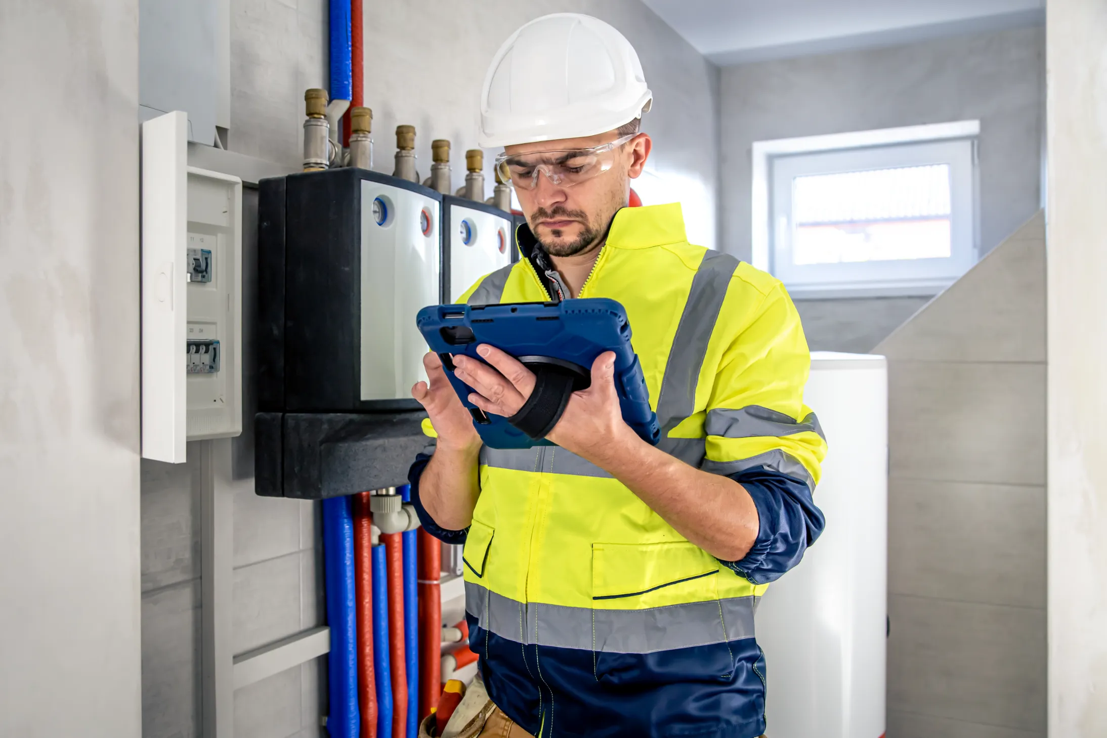 Home inspections showing an inspector checking electrical systems for safety.